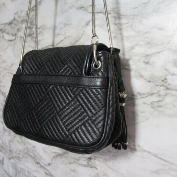 BCBGMaxAzria Bag BlackCrossbody Quilted Chain Purse Leather - Picture 6 of 13